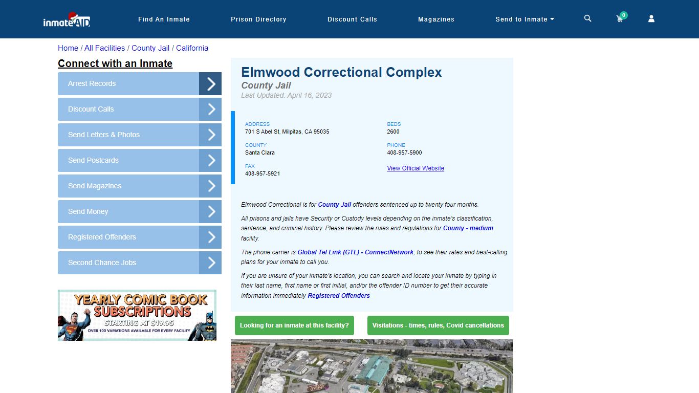 Elmwood Correctional Complex - Inmate Locator - Milpitas, CA